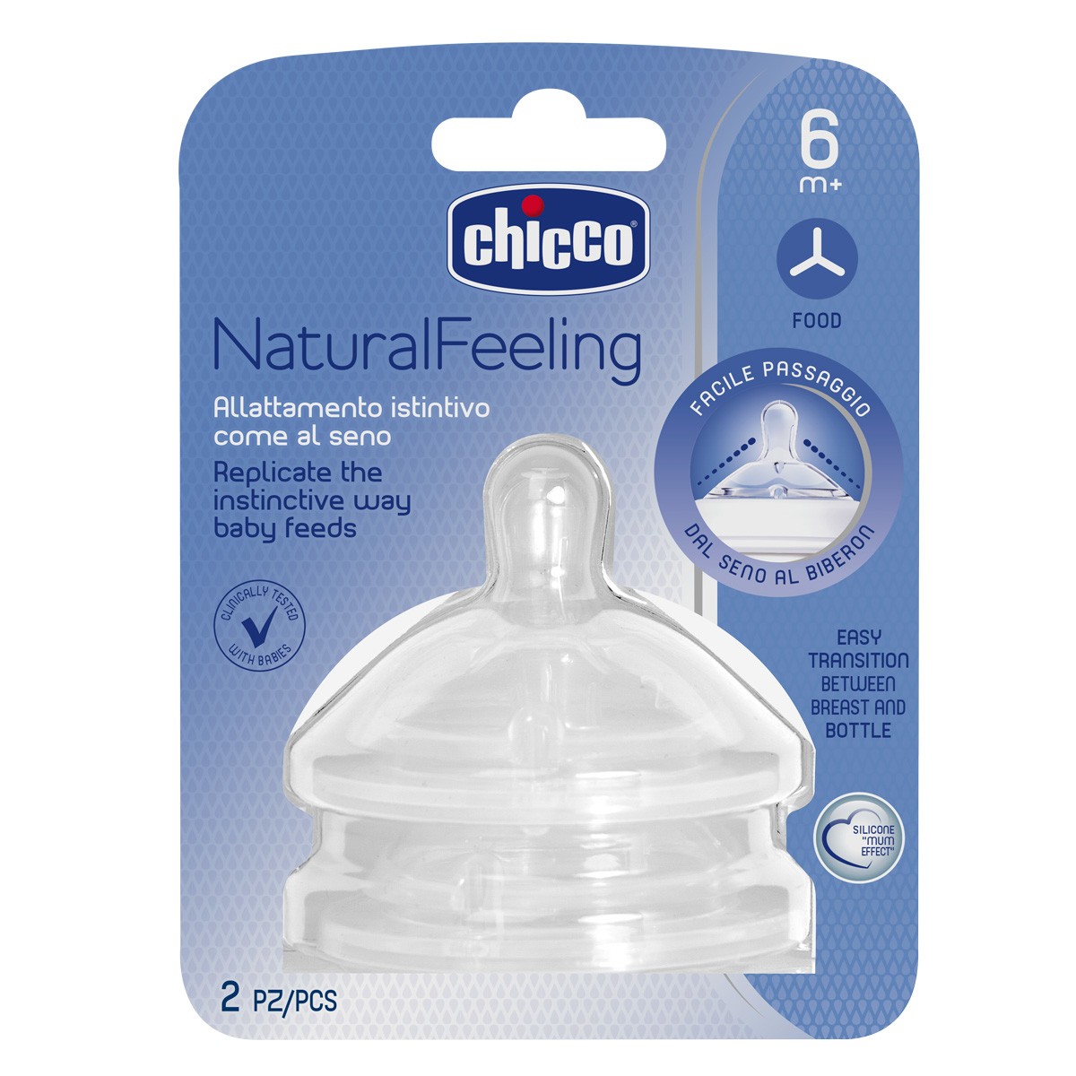 Imagen de Chicco Tetina natural feeling flujo papilla +6 meses 2uds