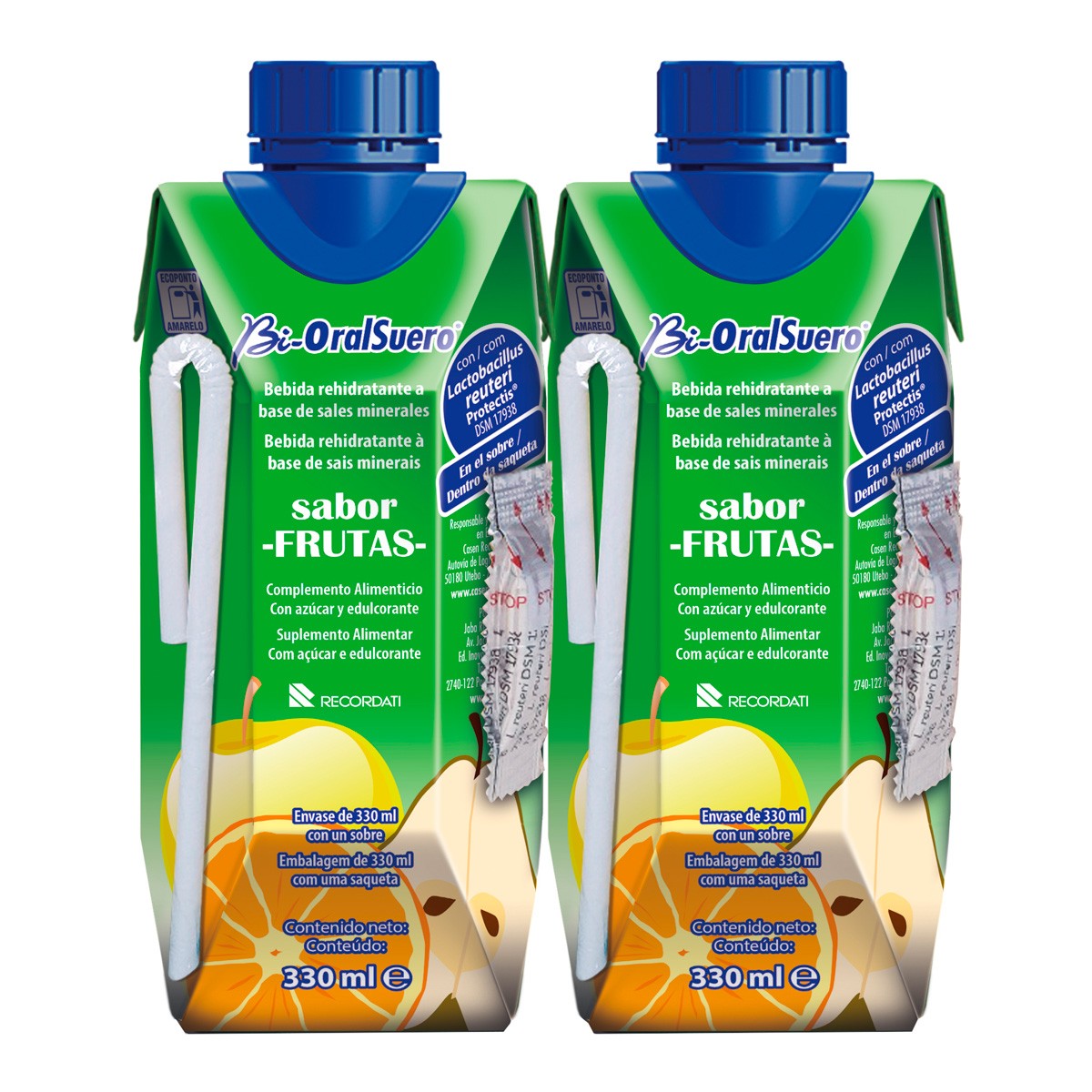 Imagen de Bioralsuero Frutas Pack 2 brick X 330ml
