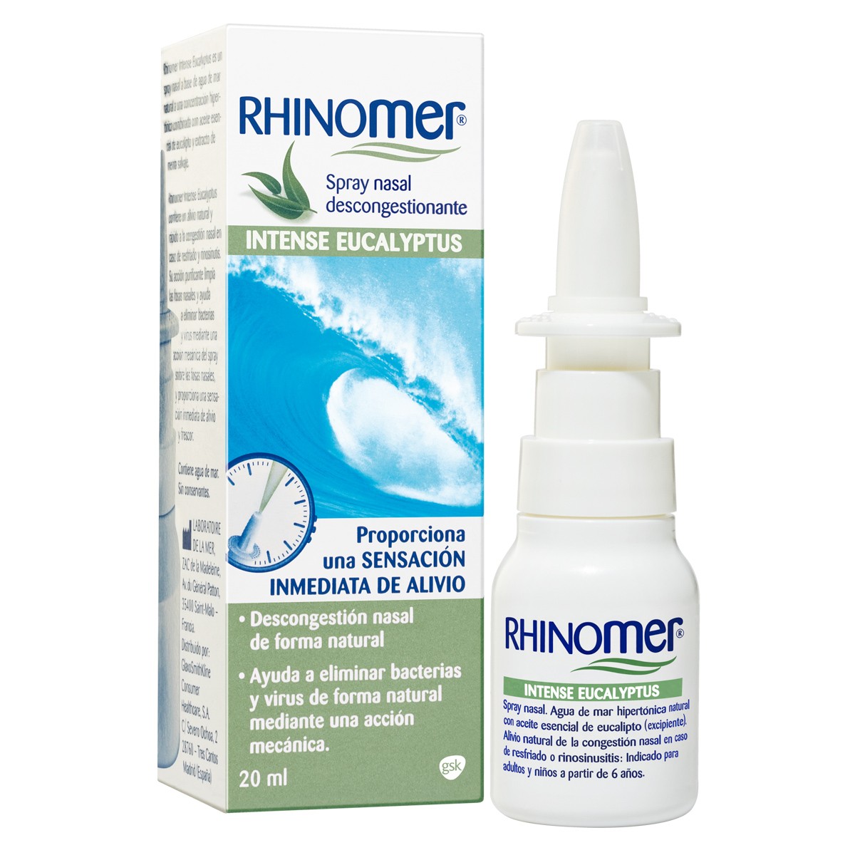 Imagen de Rhinomer Spray nasal descongestionante Intense Eucalyptus 20ml