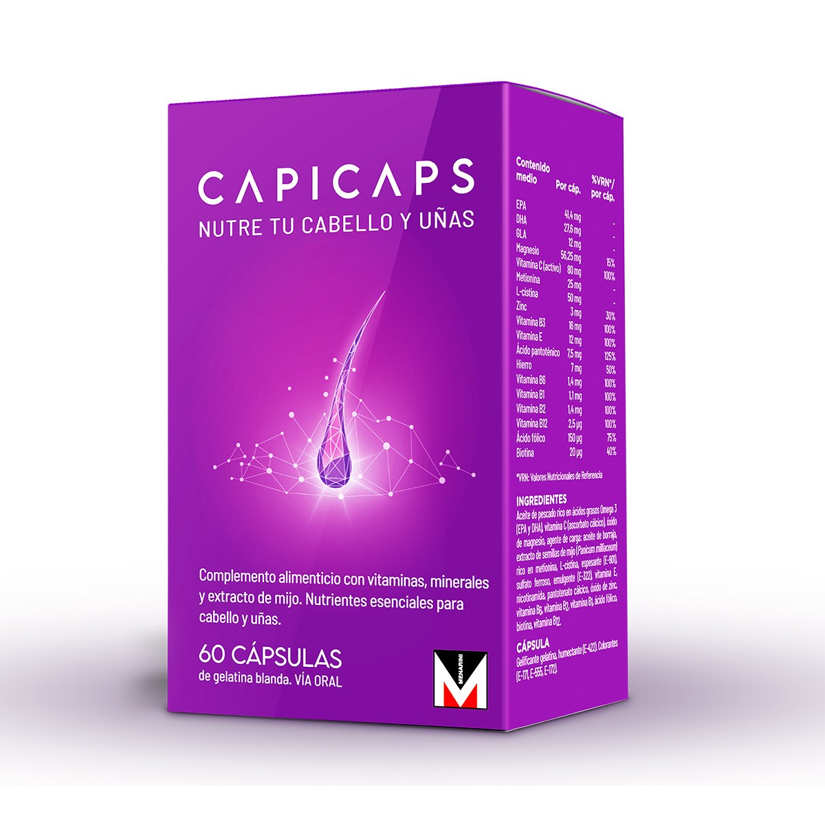 Imagen de CAPICAPS CABELLO Y UÑAS 60 CAPSULAS