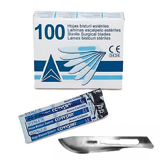 Imagen de HOJAS BISTURI CORYSAN ESTERIL N.22 100 U