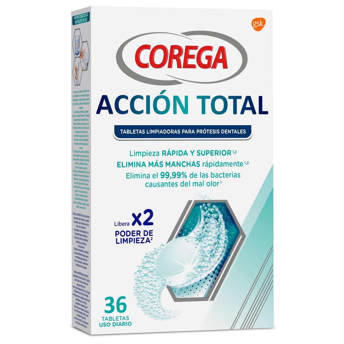 Imagen de Corega acción total limpiador 30 tabletas
