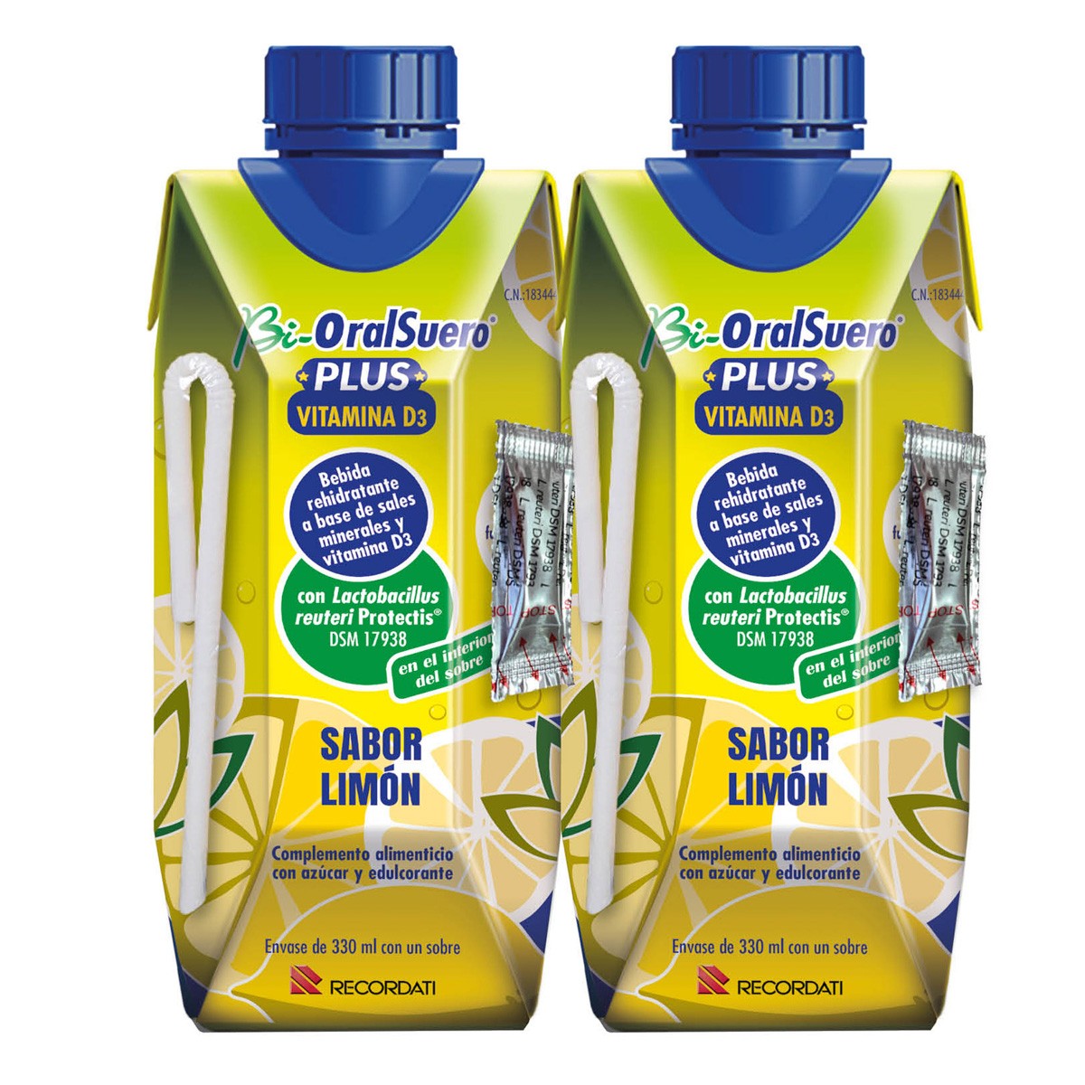 Imagen de Bioralsuero limon pack 2 brick x 330ml