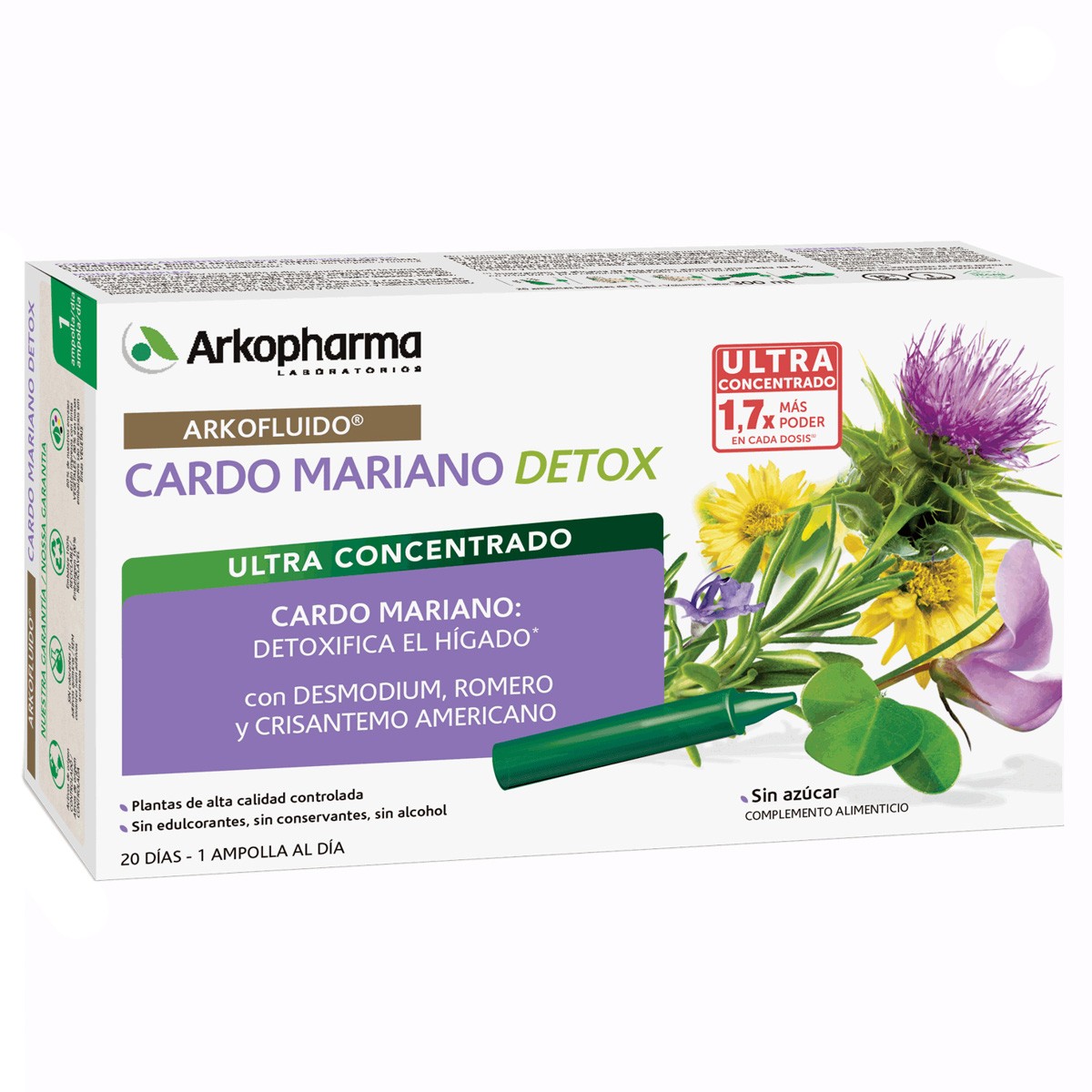 Imagen de Arkofluido Cardo Mariano 20 ampollas