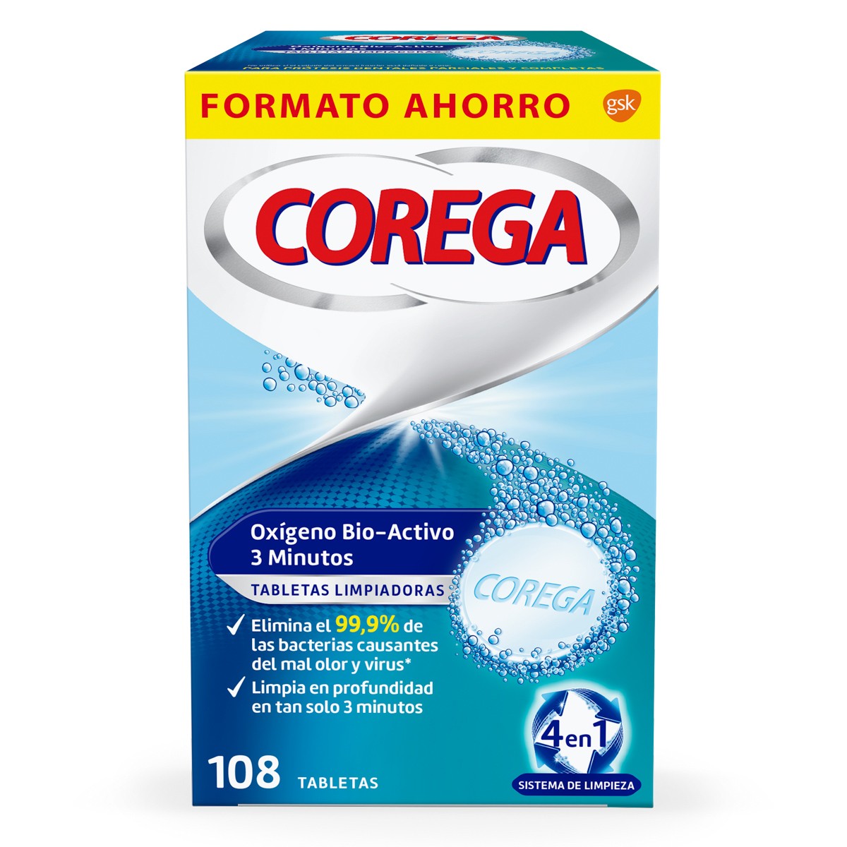 Imagen de Corega oxígeno bio-activo 108 tabletas