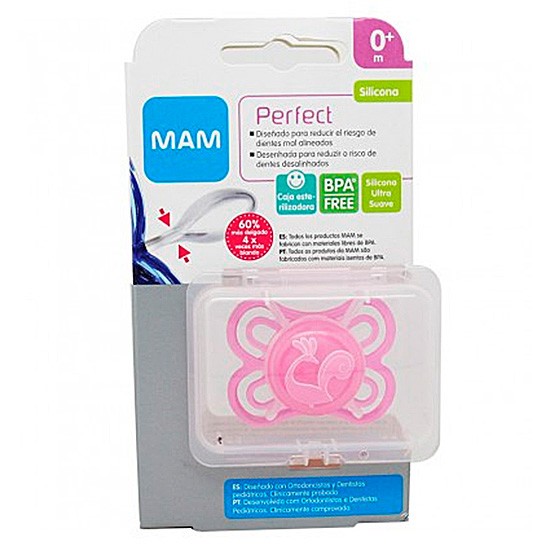 Imagen de Mam baby chupete rosa silicona perfect 0+