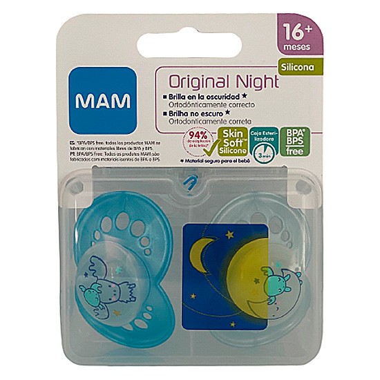 Imagen de Man Baby Chupete mam night 16+ azul
