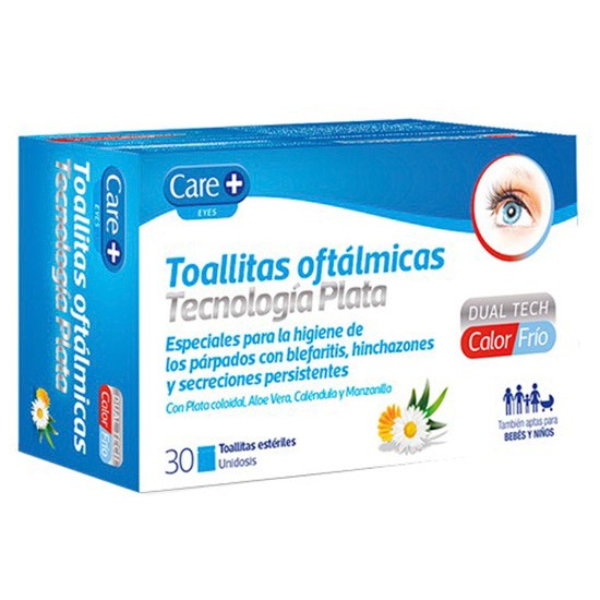 Imagen de Care+ toallitas oftalmicas plata 30uds