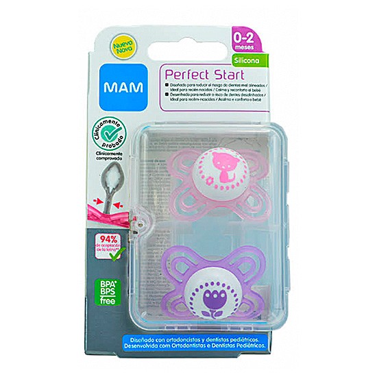 Imagen de Mam baby chupete rosa perfect start 0-2m