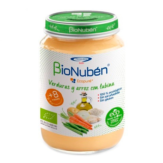 Imagen de Bionuben ecopuré verdura/arroz/lubina 250g
