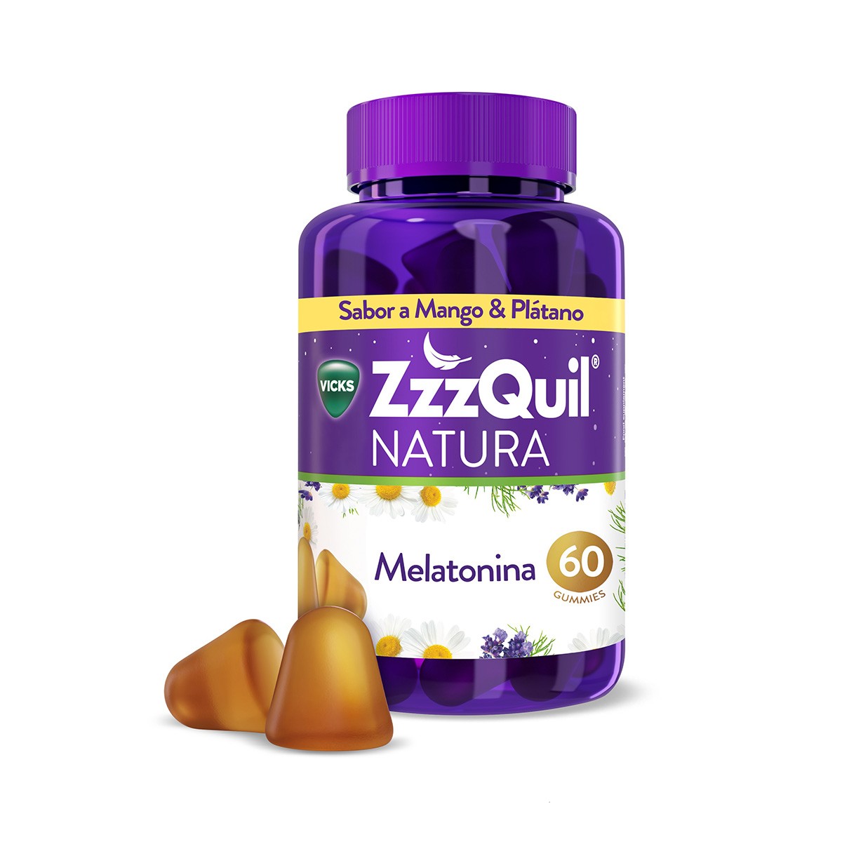 Imagen de ZzzQuil NATURA Gominolas de Melatonina 1mg y Valeriana 60u
