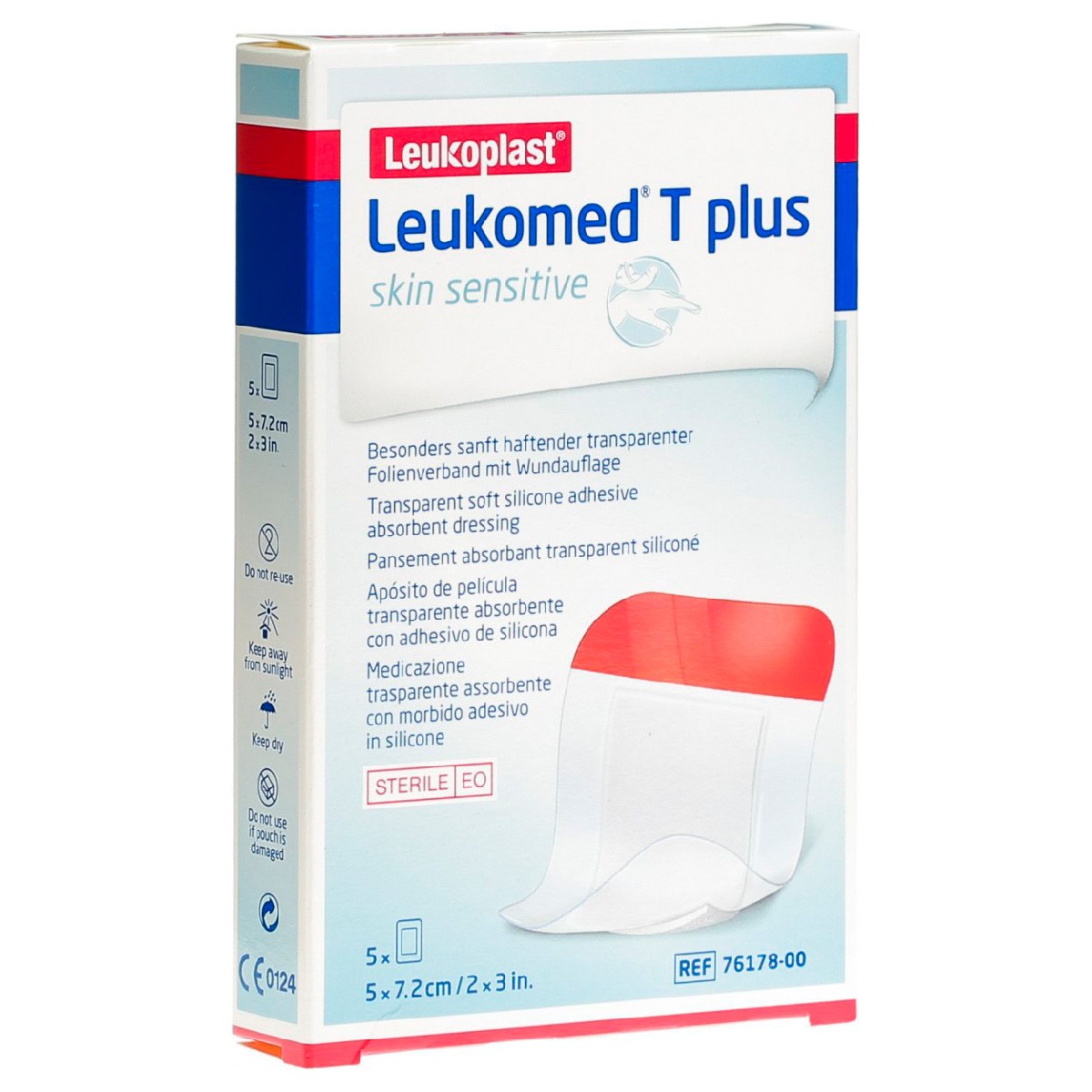 Imagen de Leukomed T Plus Skin Sensitiv 5cm x 7,2cm 5u