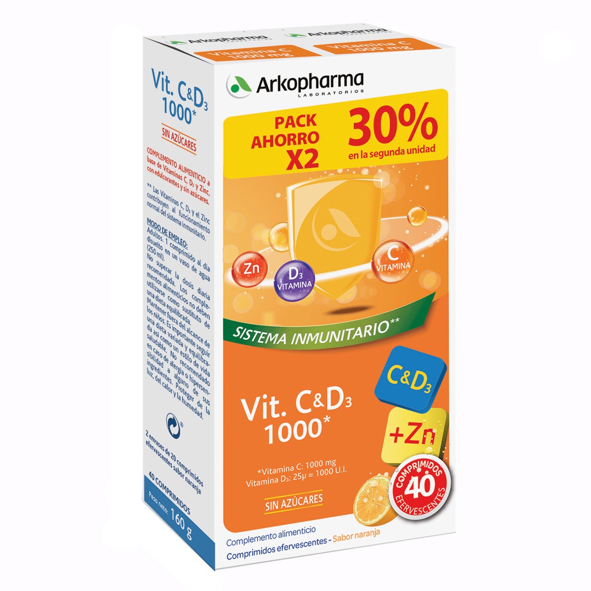 Imagen de Arkopharma vitamina C y D3 1000 2x20 comprimidos