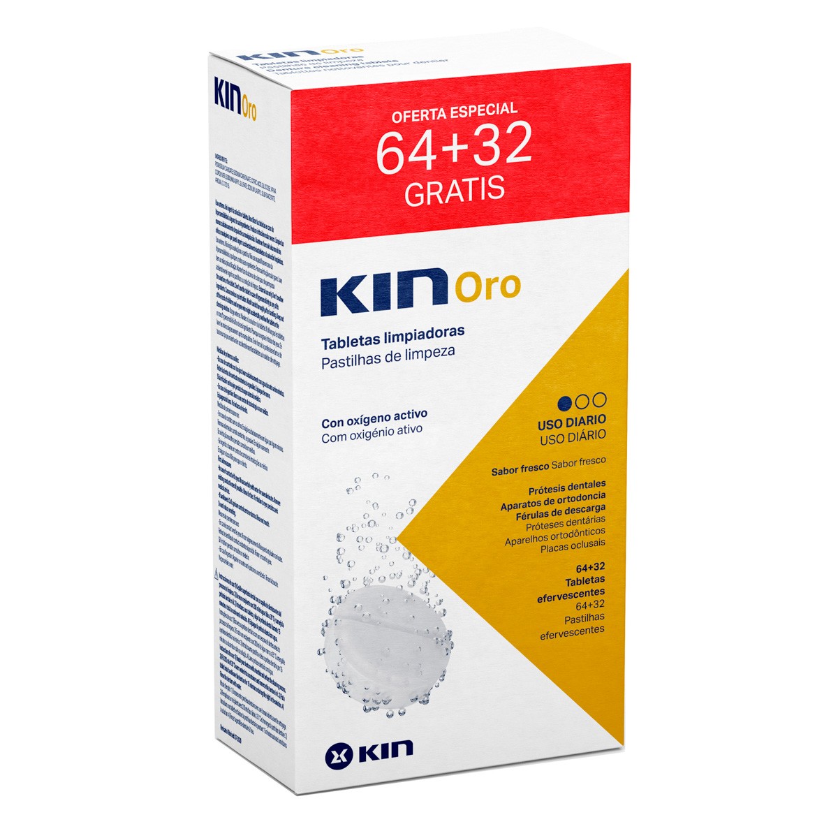 Imagen de Kin Oro tabletas limpiadoras 64+32u