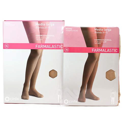 Imagen de Farmalastic Media Larga con Blonda Normal talla S beige