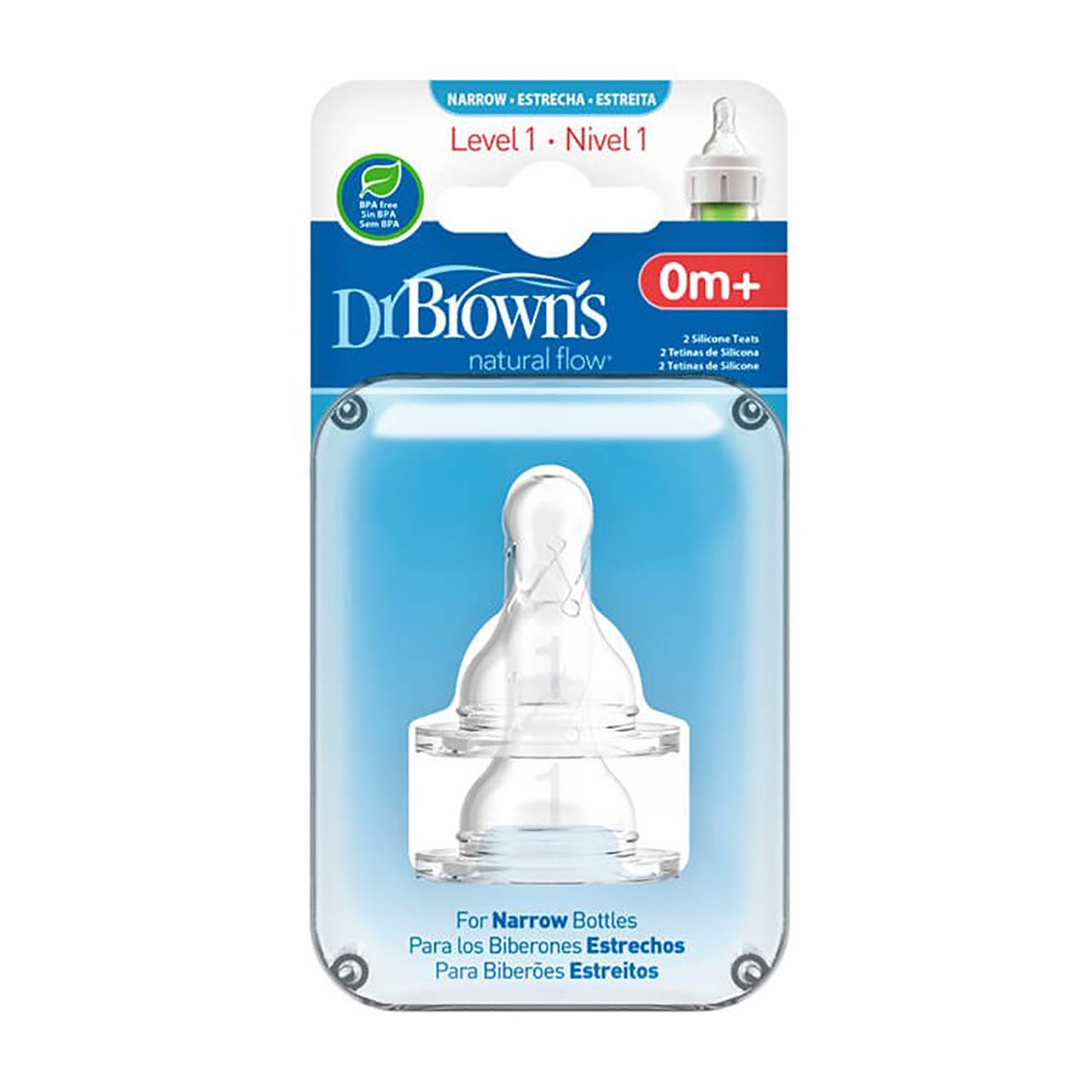 Imagen de Dr.Brown's tetina natural flow +0 meses boca estrecha 2u