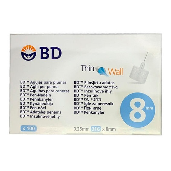 Imagen de AGUJA MICROFINE PLUMA TW 0,25X8MM 100UDS