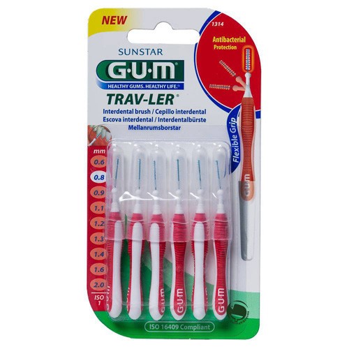 Imagen de GUM CEPILLO INTERDENTAL TRAVLER 1314 0,8